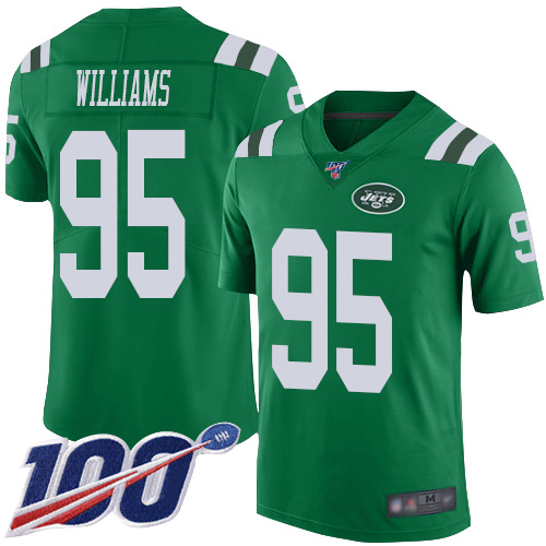 New York Jets Limited Green Youth Quinnen Williams Jersey NFL Football #95 100th Season Rush Vapor Untouchable->->Youth Jersey